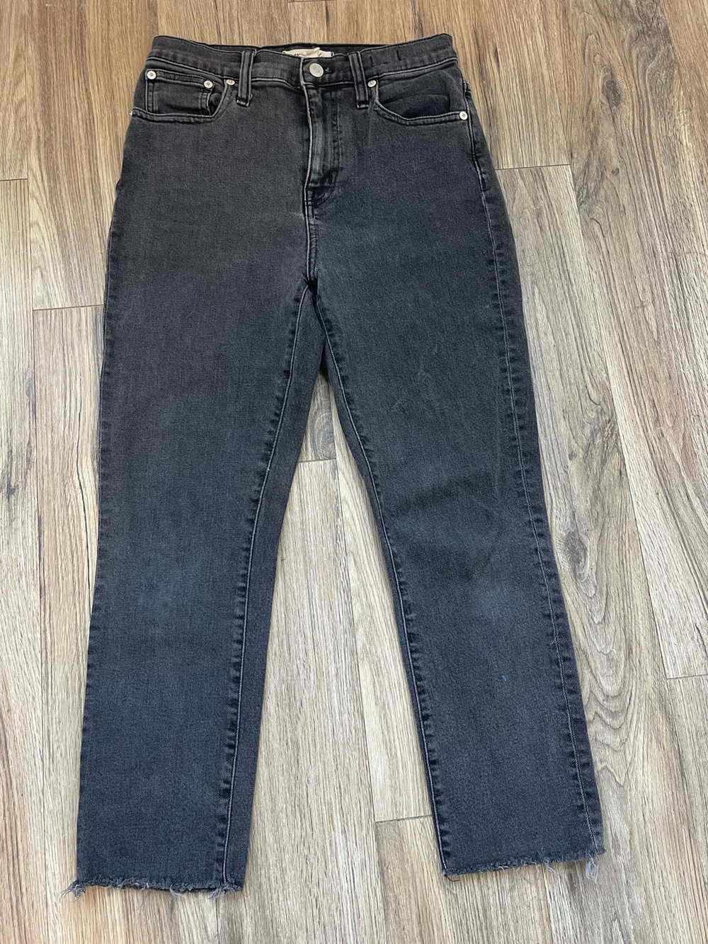 Madewell The High Rise Slim Crop Boyfriend Black Jeans Size 25
